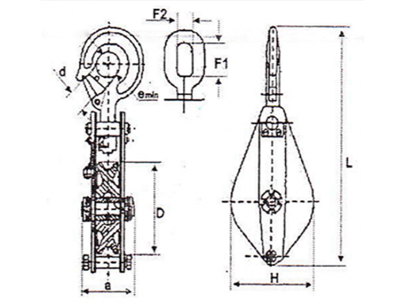 Блок с крюком HQGK 1-16т однорольный