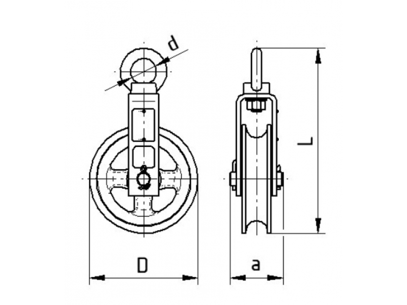 Блок отводной 0,5т c ушком (Чехия) Z500